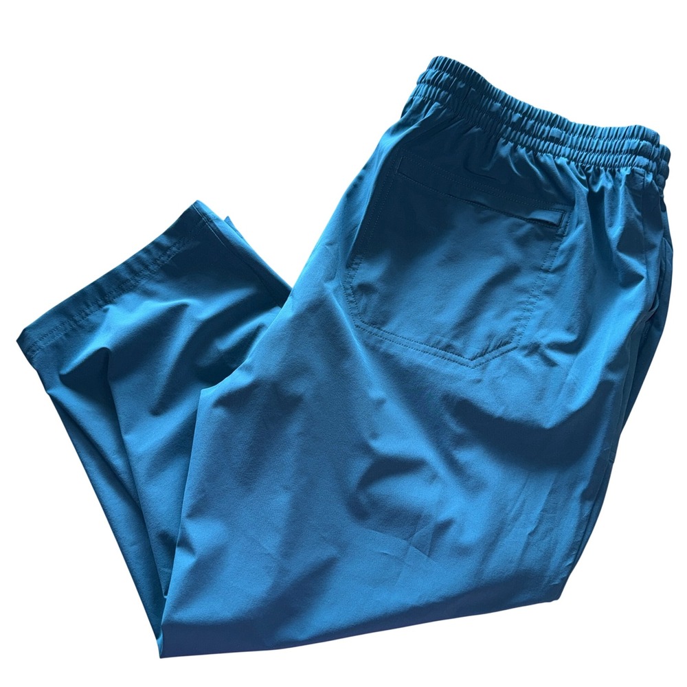 Orvis Performance Pants 20 Teal Blue Elastic Waist Drawstring Straight Leg